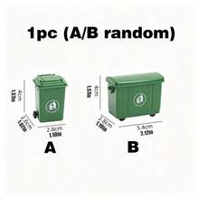 2pcs Exquisite Green Office Desktop Mini Trash Can Storage Basket Paper Clip Holder Storage Tube Office Essential (Note: This Product Is A Miniature Decorative Ornament) - A - View 12