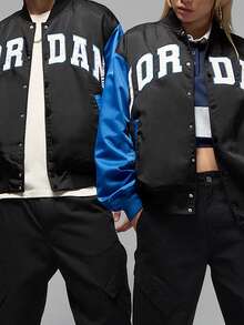 Nike/JORDAN Men's Authentic Sporty Patchwork Woven College Style Jacket HV0100-010 - HV0100-010 - View 2