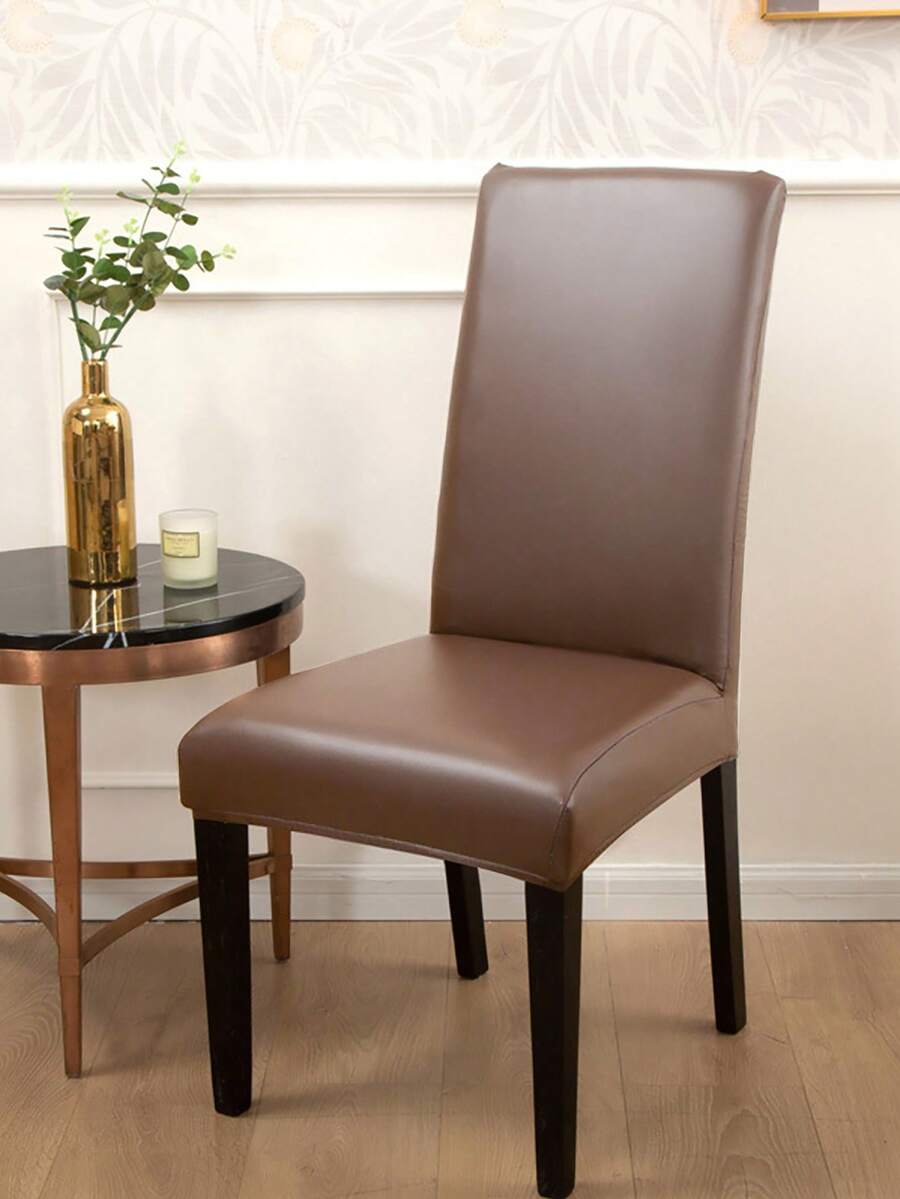 1/4/6PCS Home Bedroom Leather Chair Covers - Brown - View 1