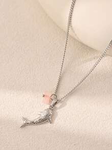 1pc Cute Whale Shark Ocean Element Pendant Necklace, Suitable For Daily Wear, Beach Vacation And Holiday Gift - Whale Shark Necklace - View 12
