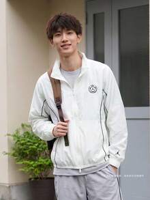Jordan Jaket Pria AS M J FIRST CLASS WIND JKT Tanpa Tudung Tenun IW1602-133 - Hitam dan Putih - View 2