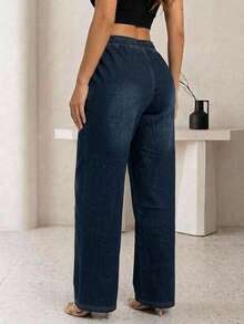Women Pants - Dark Wash - View 4
