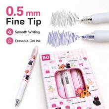 26 buah Pulpen Gel Tarik dan Hapus (4 Pulpen + 20 Isi Ulang + 2 Penghapus), Ujung Halus 0,5 mm Tinta Biru, Motif Kartun Kucing & Anjing Laut yang Lucu, Pulpen Klik yang Dapat Dihapus dengan Sensitivitas Panas, Termasuk Isi Ulang yang Dapat Diganti, Alat Tulis untuk Mencatat dan Merencanakan Pelajaran di Kelas Siswa - MultiWarna - View 6