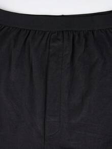 Norcotton Black All-Match Men's Lounge Pants Elastic Waist Versatile Cotton Straight Leg Pajama Pants 2pcs/Pack - Black - View 8