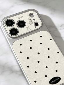 Cute Polka Dot Rabbit Phone Case, Leather Texture Large Window Camera Protection Cover, Sweet Bow Angel Wing Design Shockproof Soft Phone Shell For IPhone Galaxy Android Smart Phone,Shell For Phone Honor Galaxy Transsion Smart Phones - White Ch - View 5
