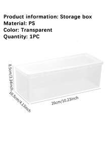 1pc Transparent Visibility Acrylic Badge Multi-Functional Storage Box - Clear - View 4