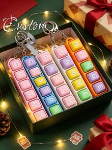 Gantungan Kunci Keyboard Huruf Kustom LICVIC, Gantungan Tas Nama yang Dipersonalisasi, Gantungan Kunci Warna Macaron - MultiWarna - View 6