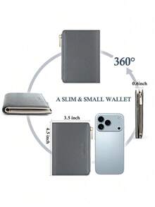 Pomelo Best Women's RFID Blocking Faux Leather Slim Bifold Wallet Zipper Coin Pocket - Multicolor - View 3