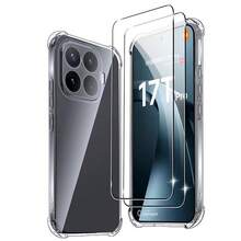 Compatible With Xiaomi 17T Pro Phone Case + 2pcs Tempered Glass Transparent Screen Protector, Transparent Reinforced Corner Anti-Drop Design, Anti-Scratch Function Compatible With Xiaomi 17T Pro/17T/17/17 Ultra/17 Pro/17 Pro Max Series - Clear - View 1