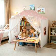 Pink Children's Play Tent, Large Indoor Playhouse Tent, Princess-Themed Children's Playhouse, Suitable As A Gift For Girls' Birthdays And Christmas - Pink - View 1