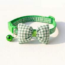 Plaid Bow Pet Collar - With Crisp Bell Accessory, Easy Wear Design, Suitable For Cats And Small Dogs Daily Outings, Holiday Atmosphere Outfit, Cute Pet Photo Decoration Neck Collar - Multicolor - View 10