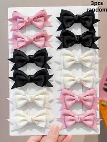 6/3/1pc Pointed Satin Bow Alligator Hair Clips, Durable & Hair-, Sweet Basic Fashion Hair Accessories - Suitable For Girls And Teens, Daily, Vacation, School, Date - Multicolor - View 10