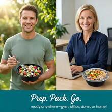700ml Bento Box, Reusable Stackable Food Storage Container With Lid, Leak-Proof Portable Takeout Lunch Box, Black - Transparent + Black - View 9