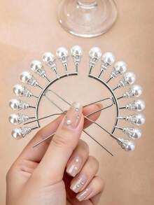 2 Packs Vintage U-Shaped Pearl Hair Clips, Floral Hair Accessories, Suitable For Daily Hairstyles, Festivals, Performance Costumes, Wedding Headwear. - Silver - View 8