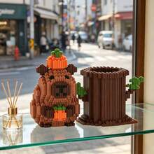 Creative Capybara Pen Holder Building Block Figurine Gift, PP Material. Suitable For Office, Desk, Desktop Storage, Family Gathering Games, Team Stress Relief Toy, Birthday, Valentine's Day, Halloween Gift, For Classmates, Friends And Family. - Multicolor - View 10