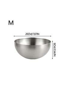1pc Stainless Steel Bowl School Supplies,Christmas Gift - Silver - View 10