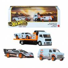 Mattel Hot Wheels GMH39 Le Mans Garage Gulf Oil Livery Series, 1:64 Scale Diecast Model Cars, McLaren F1, Ford GT40, Vintage Racing Collectible Alloy Replica For Hobby Fans - Multicolor - View 1