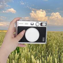 1 buah Tutup Lensa Logam untuk Kamera Fujifilm Mini, Pelindung Lensa Paduan Aluminium Anti Debu dan Anti Benturan dengan Bantalan Lembut di Dalam - Hitam/Perak/Merah Muda - View 11