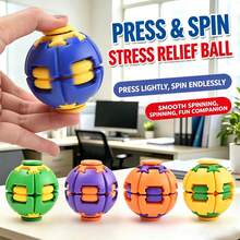 4pcs Colorful 3D Printed Deformable Spherical Push Pull Rotate Toy Set, Dual Play Mode Press & Rotate, Fun Desktop Toy, Random Color & Style, Prank Gag Toy - Multicolor - View 4