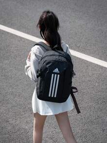 Adidas Unisex Lightweight Outdoor Backpack POWER VII 2026 Summer New Student Commuter Casual Backpack IP9774 - Black - View 1
