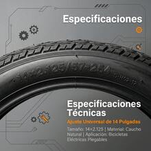 Reinforced 14*2.125 Outer Tire, Wear-Resistant Rim, Shock Absorption, Puncture-Resistant, For 14-Inch Folding Electric Bike - Black - View 7