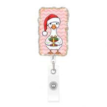 1pc Christmas Goose Retractable Badge Reel With Lanyard, Suitable For Students, Nurses, Office Supplies, Back To School, Halloween - A - View 10