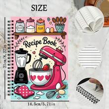 1Pc, Cute Cartoon Kitchen Theme, Spiral Recipe Book, Recipe Book With Pink Mixer And Blender Illustration, 21Cm X 14.5Cm, A5 Format, Cooking Notes Organizer, 30 Sheets (60 Pages) Perfect Gift For Home Bakers - Rectangle - View 8