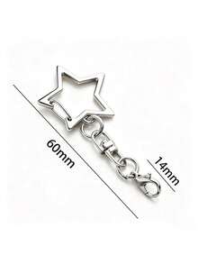 30/50PCS Star-Shaped Keychain Clips, 4 Colors Star-Shaped Lobster Clasp, Alloy Lobster Claw Clasp With Rotating Hook Ring And Spring Gate Ring, Suitable For DIY Crafts, Keychain Making And Key Ring Making - Star + Lobster Clasp - View 3