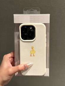1pc Yellow Duck Phone Case, Textured Faux Leather Pattern, Lychee Texture, Waterproof, Anti-Fall, Anti-Slip, High-End Soft Protective Phone Case, Suitable As Birthday Or Holiday Gift For Friends, Family, Couples, Compatible With Apple 18PROMAX/18PRO/18/17/17PRO/17PROMAX/17Air/16PROMAX/16PRO/15PROMAX - Multicolor - View 2
