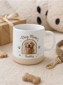 1pc Customized Mug, Personalized Coffee Cup, Customized Anniversary Mug, Valentine's Day Gift, Anniversary Gift, Graduation Gift, Mother's Day Gift, Suitable For Anniversary, Valentine's Day, Mother's Day, Birthday, Father's Day, Graduation, Wedding - White - View 5