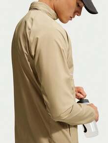 Nike Men's Striped Contrast Color Long Sleeve Pocket Sports Jacket - Brown - View 2
