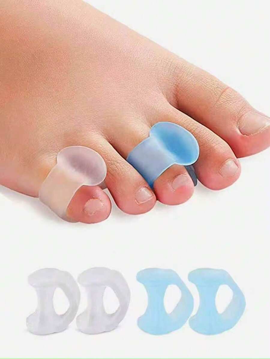 4pcs Gel Toe Separators Durable Toe Spreader Silicone Toe Protector Stretcher Unisex Easy To Wear Foot Care - Multicolor - View 1