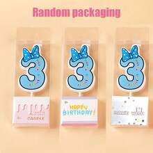 Bowknot Number Happy Birthday Candles, Cute Cartoon Creative Birthday Cake Decoration Candles - View 16