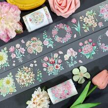 Loop100cm 2m/Roll Golden Foil Spring Countryside PET Tape Forest Wildlife Floral Decorative Tape For Sticker Scrapbooking Journal Card Making Stationery - 2M - View 8