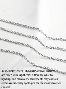 5m 304 Stainless Steel 18K Gold Flat Cross Necklace DIY Jewelry Accessories Necklace Bracelet - Silver (5 Meters) - View 7