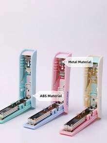 1pc Mini No.10 Stapler, Foldable Portable Stapler, Compact Pocket Size, Suitable For Test Papers, Notes, Receipts, Documents, Office, Student Learning, Home Use - Multi Colors - View 3