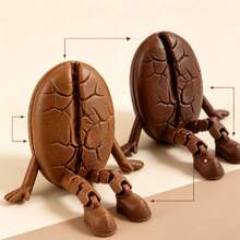 Creative Coffee Bean Movable Joint Figure Ornament, Funny Desktop Decoration, Fun Collectible Gift For Coffee Lovers, Craft Ornament - A - View 2
