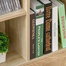 Opbergkast, boekenkast, 7-vakkenrek voor binnengebruik, woonkamer, slaapkamer - 50B x 24D x 106H cm, naturel hout - A - Bekijken 10