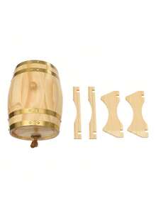 Weinfass mit Zapfhahn,5L Ellipse Bierfass mit Ständer,Whiskyfass für Wein und Spirituosen,Fass Barrel Weinfass für Bars,Vorratskammern,Esszimmer,Küchen und Partys,Log Color - Übersicht 5
