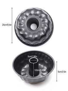 1pc Chiffon Cake Hollow Mold, Straight/Pattern Two Styles Optional, Home Baking Carbon Steel Baking Pan, 24-25cm Two Sizes, Gugelhupf Pattern Cake Mold, Non-Stick Easy Release Baking Tool, Oven-Specific Cake Baking Pan - View 13