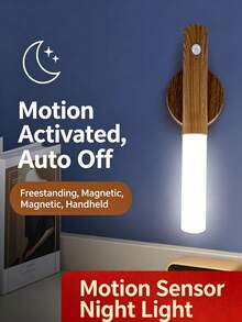 2pcs Motion Sensor LED Night Light, Rechargeable Magnetic Detachable Wall Sconce, Type-C Charging Wireless Auto On/Off Lamp For Closet, Corridor, Bedroom Bedside - 3-color Dimmable Motion Sensor Wall Light - View 6