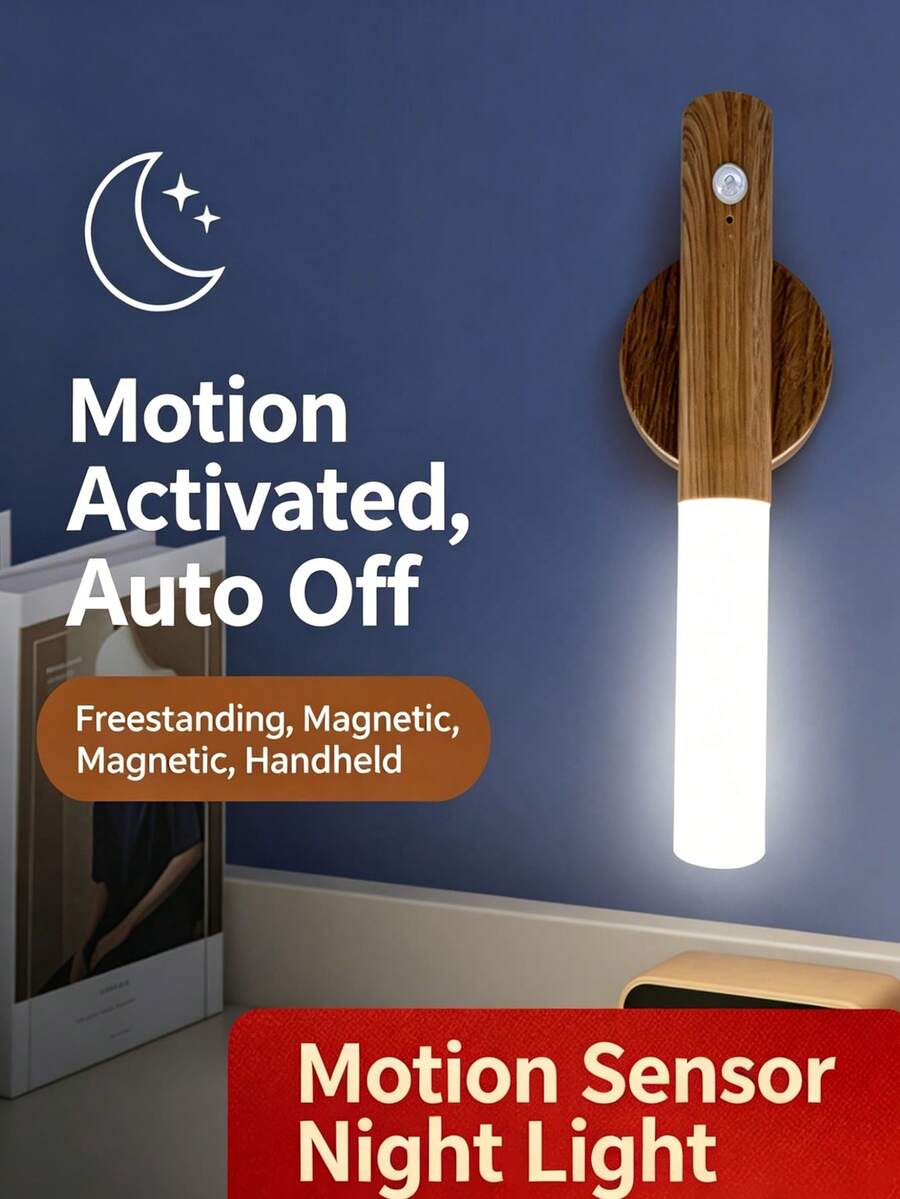 2pcs Rechargeable Motion Activated Wall Night Light, Magnetic ...