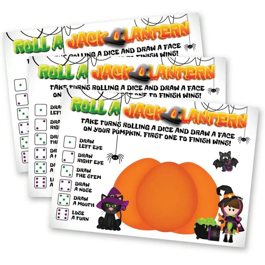 15 Halloween Party Games, Painting Faces On Pumpkins To Make Jack-O'-Lanterns, Dice Throwing (Not Included) In Turns - A - View 1
