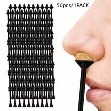 50 cây tăm vệ sinh mũi hai đầu đầu xoắn, dụng cụ lấy sáp mũi tái sử dụng bằng nhựa màu hồng - Hồng - Xem 6