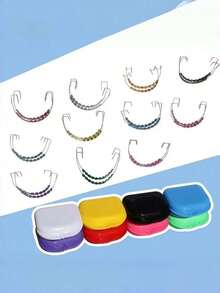 1 Pair Temporary Decorative Denture Plates | Multi-Color Options, Suitable For Holiday Dress-Up, Cosplay, Daily Wear, Travel And Various Celebrations; Personal Care Product - Multicolor - View 4