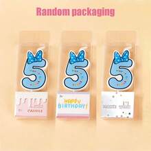 Bowknot Number Happy Birthday Candles, Cute Cartoon Creative Birthday Cake Decoration Candles - View 30