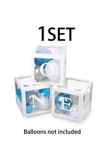 1 Set White Transparent Letter Baby Shower Decoration Box, Suitable For Baby Shower Decoration, Gender Reveal Party, Halloween Decoration, Christmas Decoration, Birthday Decoration Background Photography Props, Home Decor, Fireplace Decoration - White - View 8
