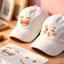 1pc Handmade Face Embroidery Sewing Template DIY Expression Painting Template, 4 Soothing Expressions, Reusable Handicraft Sewing And Painting Template, Suitable For Crafts, Sewing, And Embroidery Projects, Craft Template, Cute PET Template - Classic - View 8