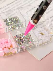 2 buah Pensil Lilin Warna Pink & Putih untuk Mengambil dan Melepas Kristal, Rhinestone, Permata, dan Stiker Perhiasan untuk Seni Kuku, Digunakan untuk Mengambil dan Melepas Kristal, Rhinestone, Permata, dan Stiker Perhiasan - MultiWarna - View 3