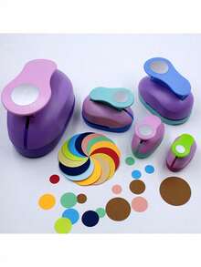 1 Set 25/38/50mm Random Color Round Hole Punch, Smooth Punching Without Jamming, Suitable For Planner Making, Scrapbooking Decoration, Handmade Crafts. Back To School Season, Holiday Gift Item - A - View 2